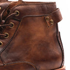 “ALTHORA™ Vintage Valor Boots — brown handcrafted leather lace-up boots with classic design and durable sole.”