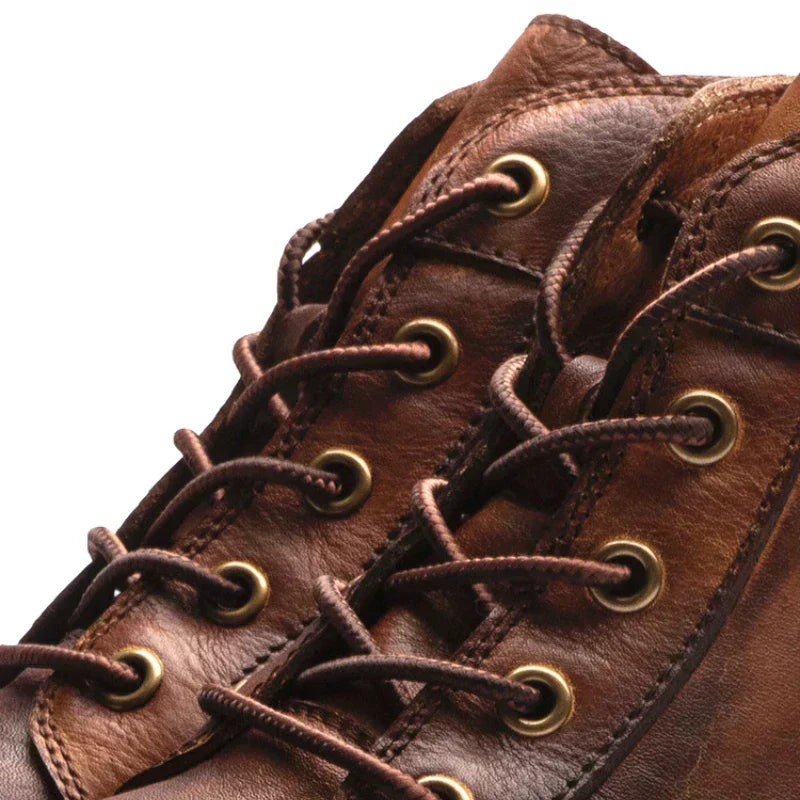 “ALTHORA™ Vintage Valor Boots — brown handcrafted leather lace-up boots with classic design and durable sole.”