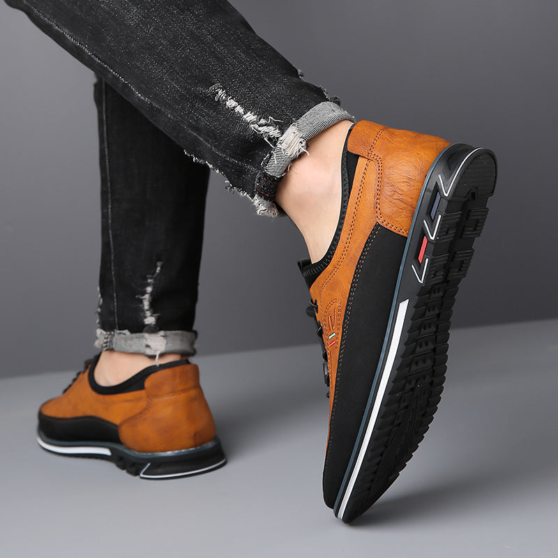 “ALTHORA™ Urban Velocity Oxford — caramel and black lightweight oxford shoes with elastic laces and modern design.”