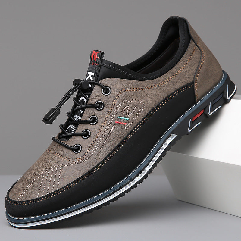 “ALTHORA™ Urban Velocity Oxford — caramel and black lightweight oxford shoes with elastic laces and modern design.”