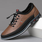 “ALTHORA™ Urban Velocity Oxford — caramel and black lightweight oxford shoes with elastic laces and modern design.”