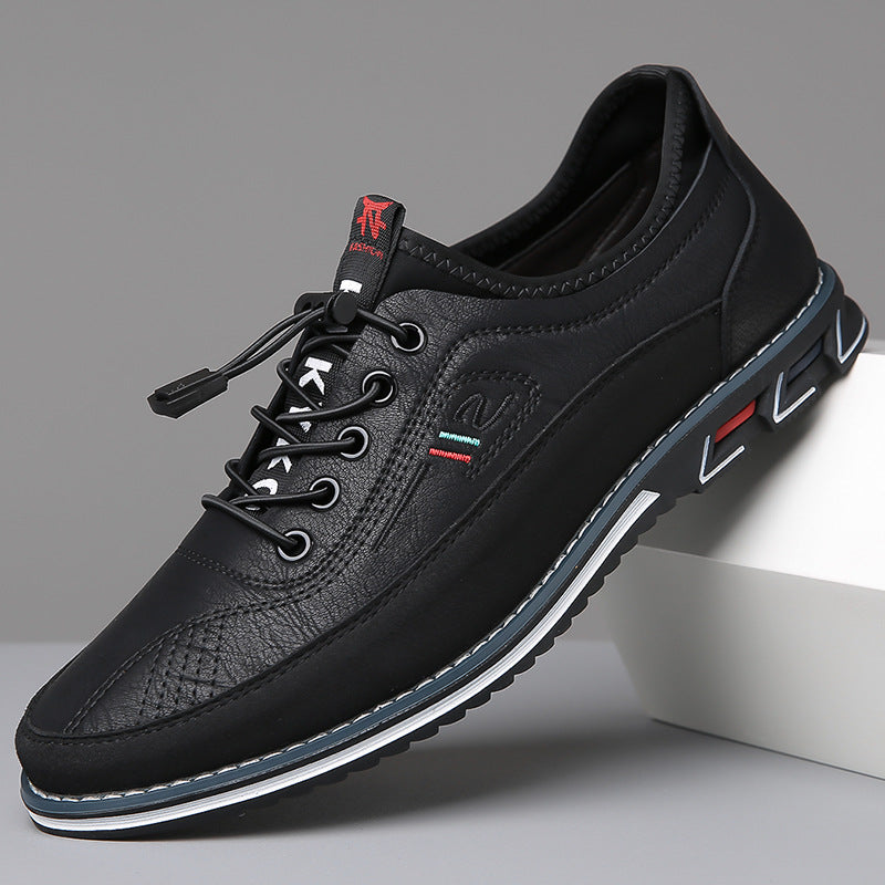 “ALTHORA™ Urban Velocity Oxford — caramel and black lightweight oxford shoes with elastic laces and modern design.”