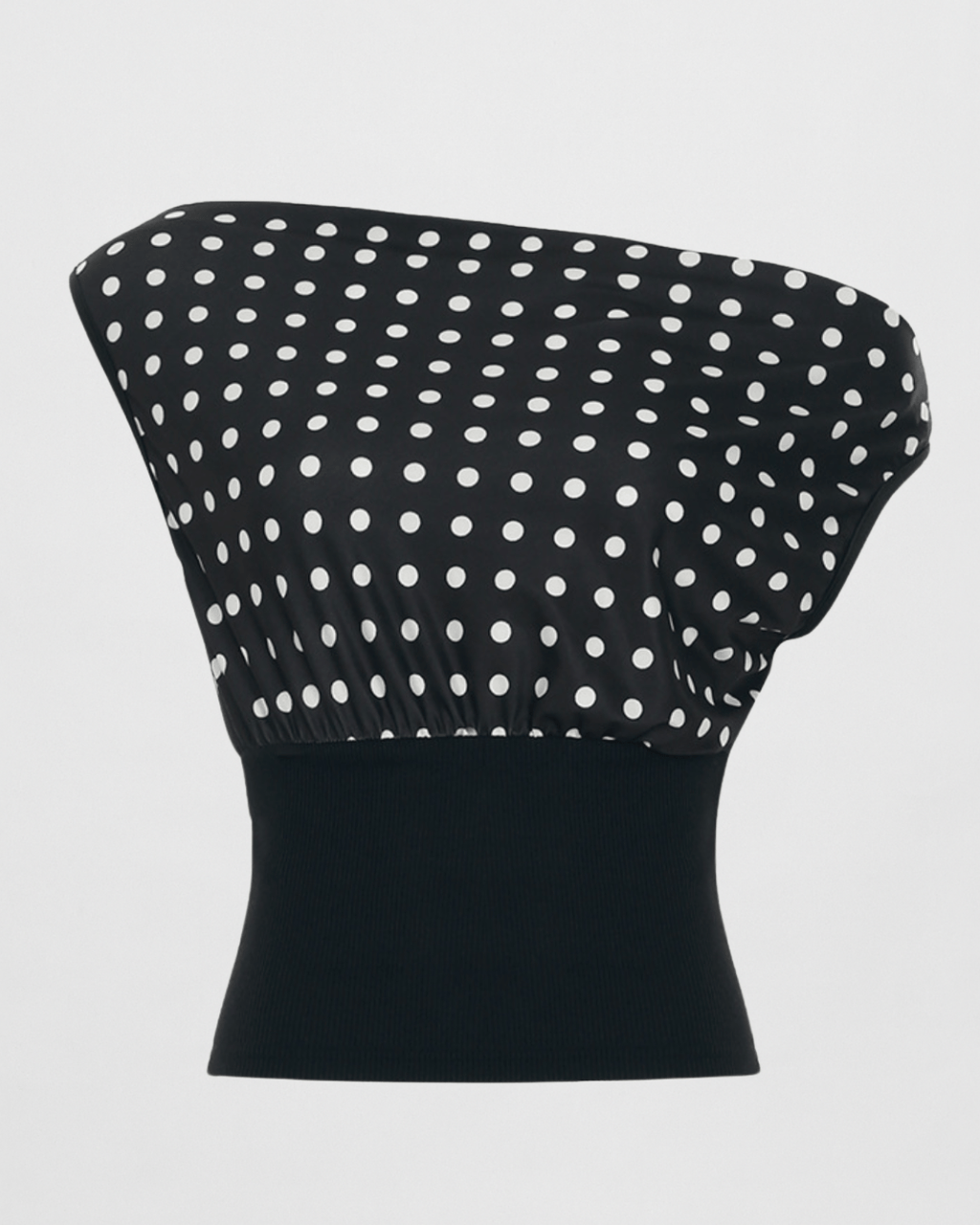 ALTHORA™ | Polka Dot Off-Shoulder Rib Top