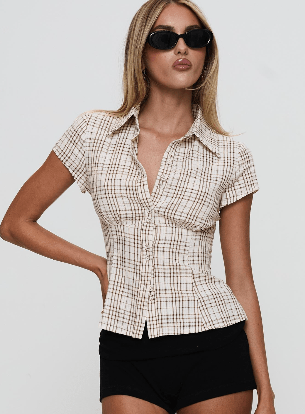 ALTHORA™ | Retro Bloom Fitted Peplum Blouse