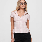 ALTHORA™ | Retro Bloom Fitted Peplum Blouse